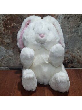 Vintage Russ Berrie Sunny Bunny White Plush Rabbit Stuffed Animal